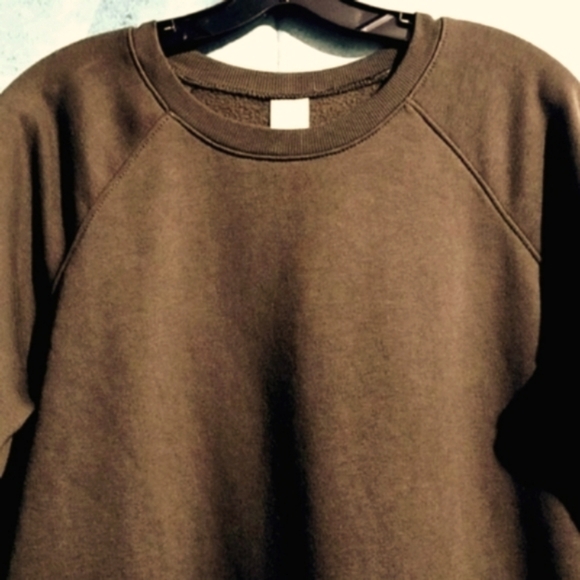 TIME AND TRUE BRAND MILITARY GREEN GRUNGE SWEATSHIRT WOMEN'S L - Picture 3 of 5